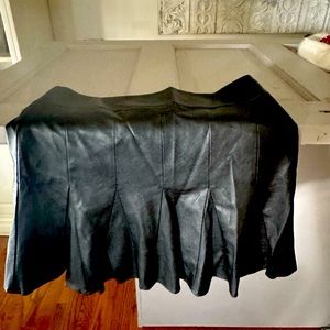 Ann Taylor faux leather pleated mini skirt
